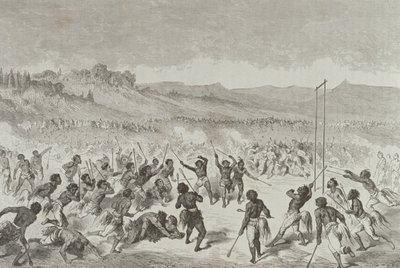 Choctaw-Indianer beim Ballspiel in den 1850er Jahren, aus 